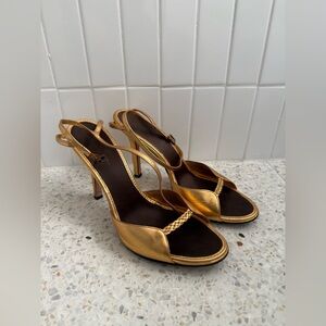 BCBGMaxAzria Bronze Metallic Leather Heels, Style: Malies-Me, Size 8.5
